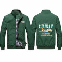 Thumbnail for Cessna Citation 560 - Citation V Stylish Jackets - Stand Collar - Cartoon - Green