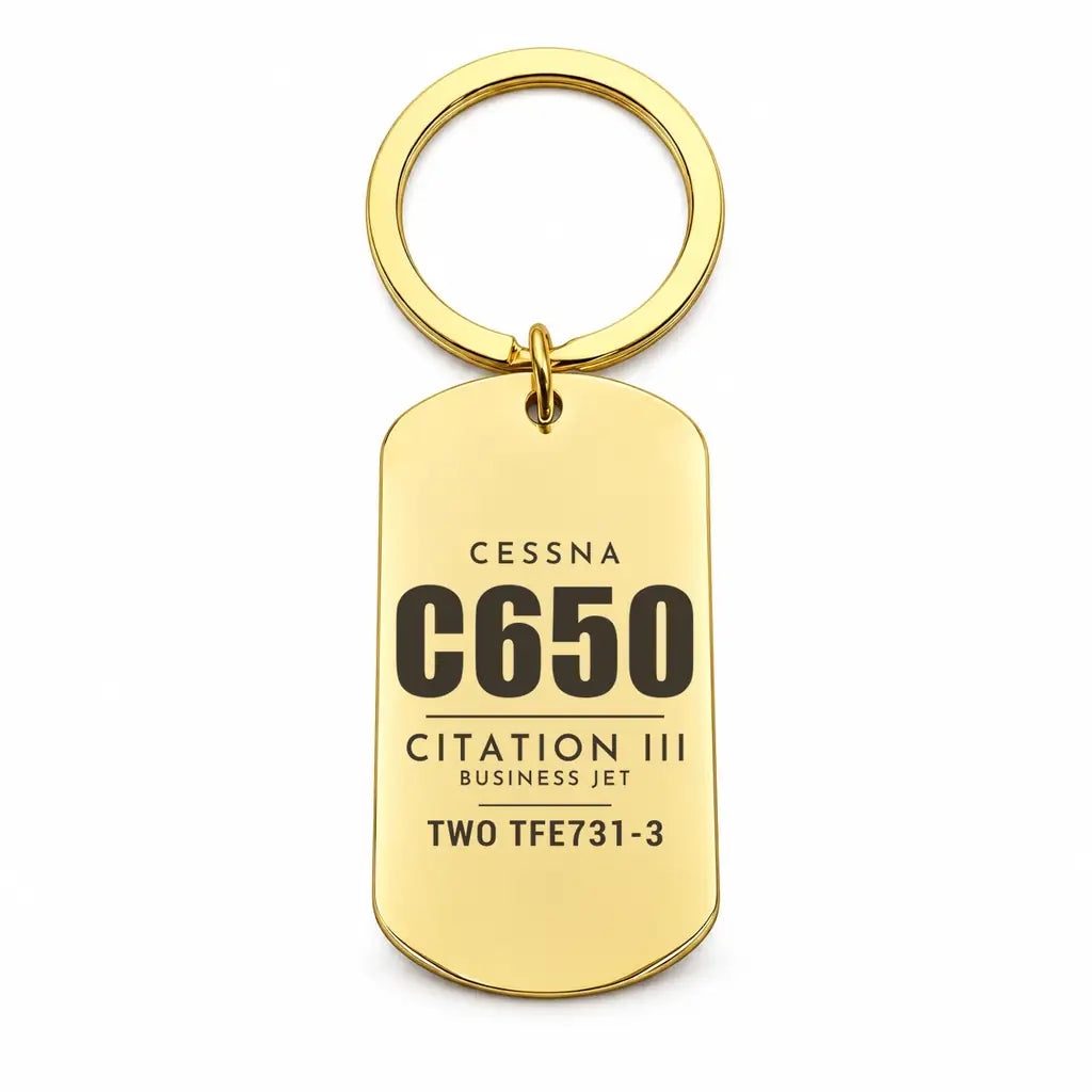 Cessna Citation 650 - Citation III - Key Chain - Tag - Gold