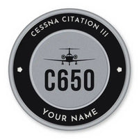 Thumbnail for Cessna Citation 650 - Citation III Patches - Circle + Name - Black Silver