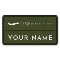 Thumbnail for Cessna Citation 650 - Citation III Patches - Rectangle + Name - Olive Khaki