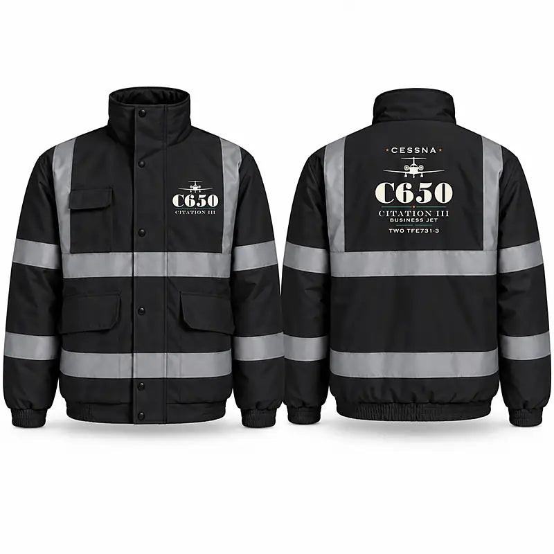 Cessna Citation 650 - Citation III Reflective Winter Jackets - Heritage - Black