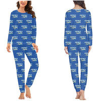 Thumbnail for Cessna Citation 650 - Citation III - Women Pajamas - Cartoon Pattern - Blue