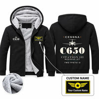 Thumbnail for Cessna Citation 650 - Citation III Zipped Sweatshirts - Heritage + Name - Black