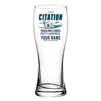 Thumbnail for Cessna Citation Bravo - Cartoon + Name - Pilsner Beer Glass