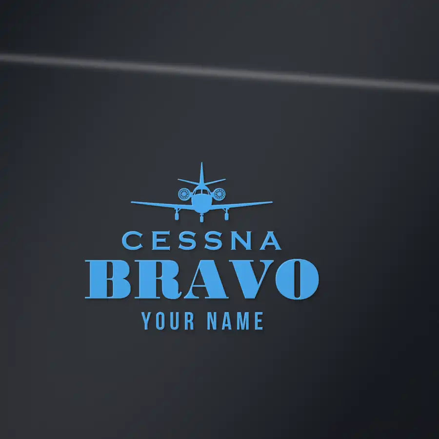 Cessna Citation Bravo - Heritage Die-Cut - Sky Blue + Name - Die-Cut - Close-up
