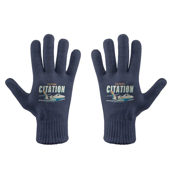 Cessna Citation Bravo - Gloves - Full - Cartoon - Navy Blue