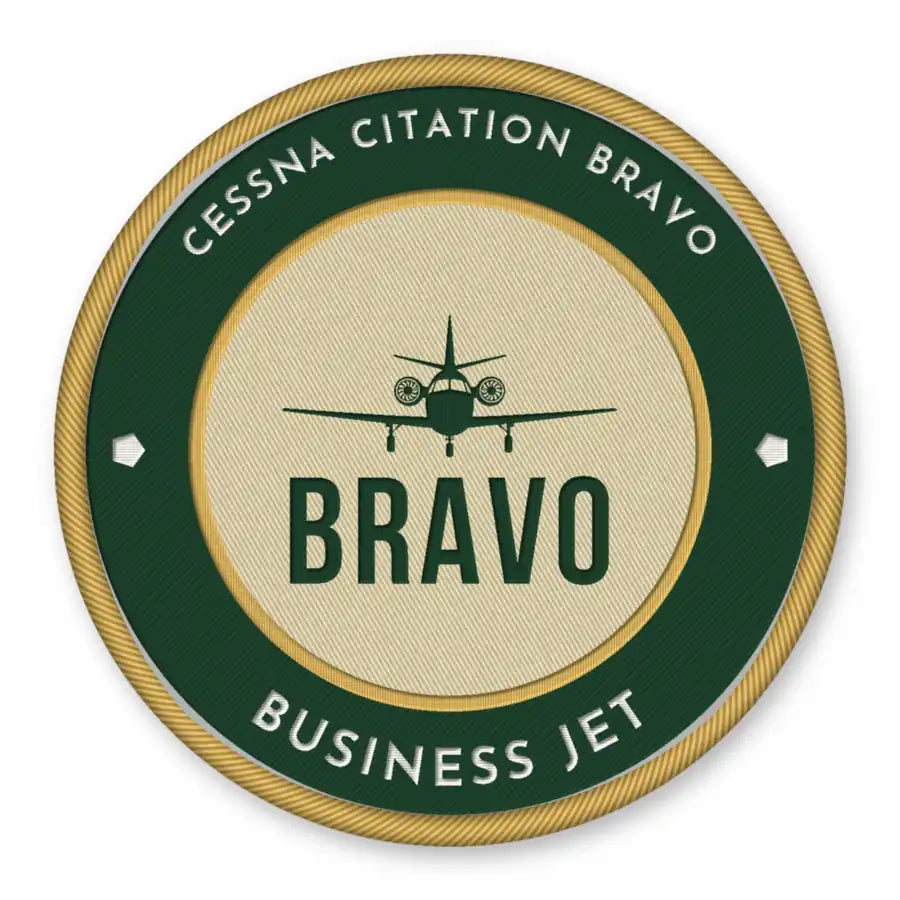 Cessna Citation Bravo Patches - Circle - Forest Gold