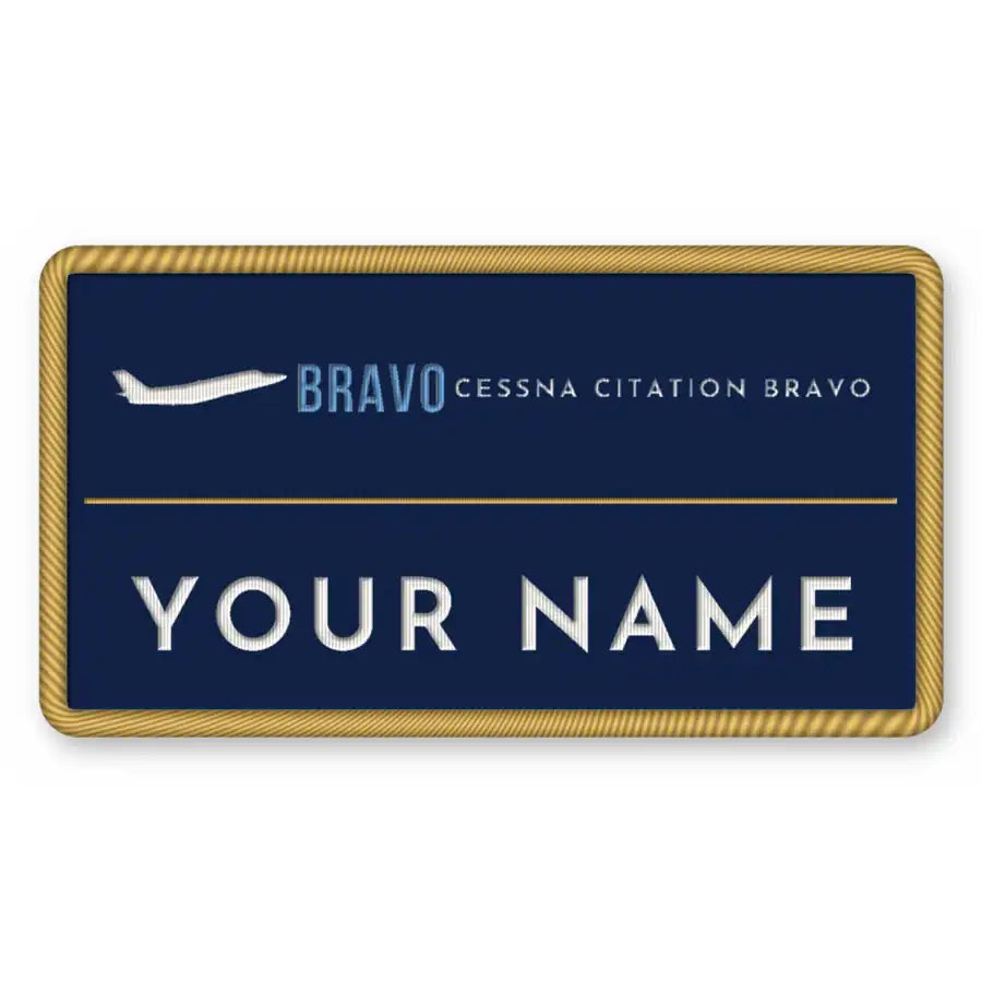 Cessna Citation Bravo Patches - Rectangle + Name - Navy Sky