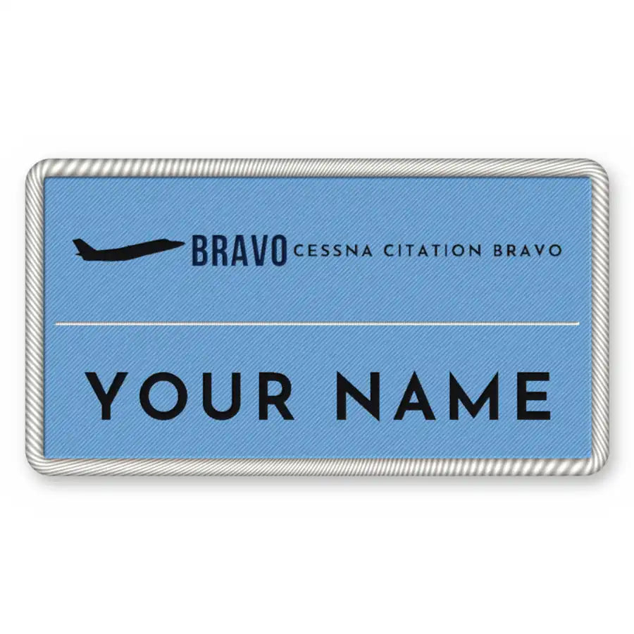 Cessna Citation Bravo Patches - Rectangle + Name - Sky Navy