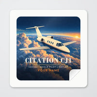 Thumbnail for Cessna Citation CJ1+ - 3D + Name - Square Sticker - Peel