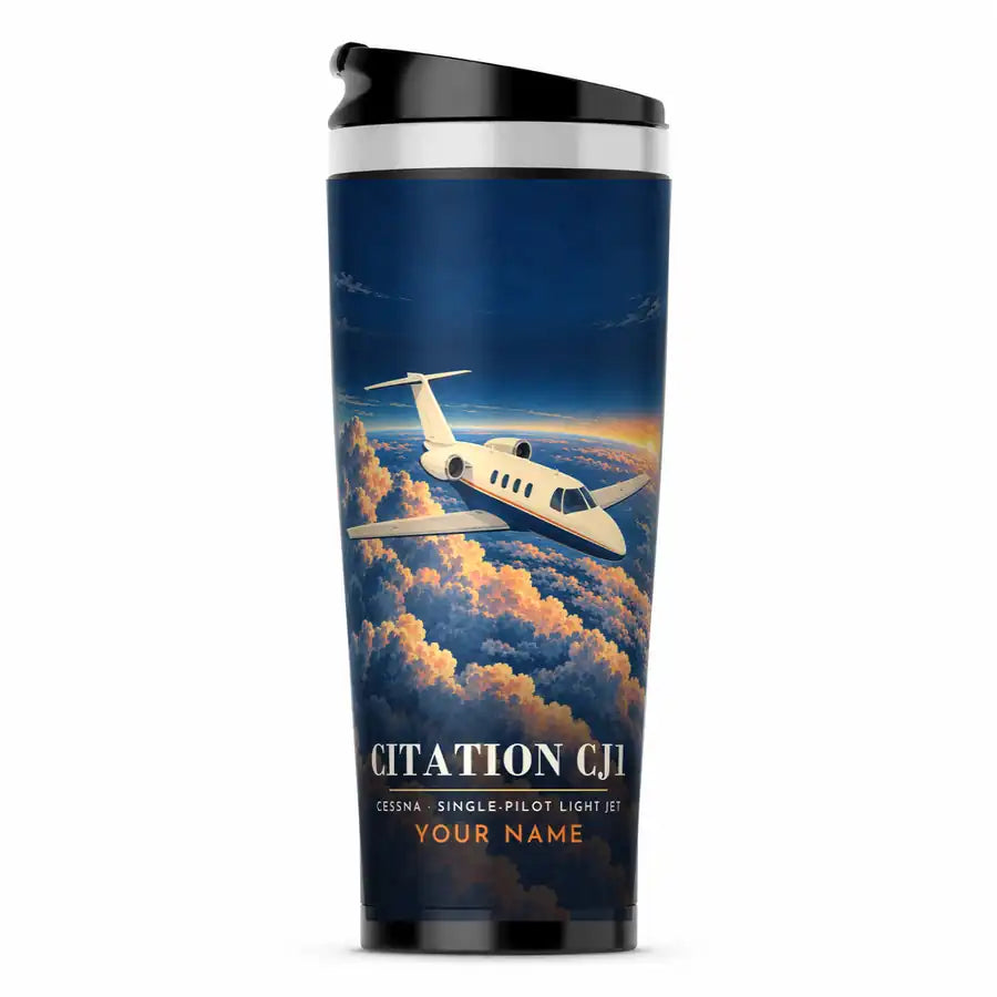 Cessna Citation CJ1+ - 3D + Name - Stainless Steel (No Holder) - Full Print