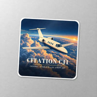 Thumbnail for Cessna Citation CJ1+ - 3D - Square Sticker - Close-up