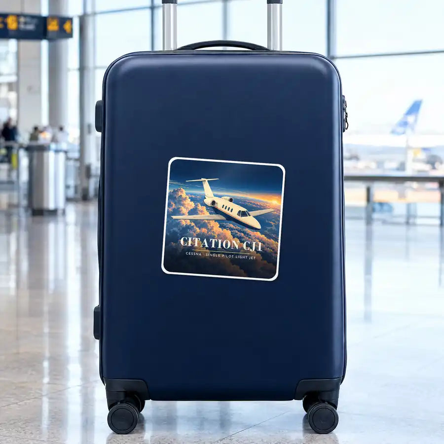 Cessna Citation CJ1+ - 3D - Square Sticker - Suitcase