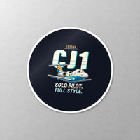 Thumbnail for Cessna Citation CJ1+ - Cartoon - Circle Sticker - Close-up