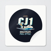 Thumbnail for Cessna Citation CJ1+ - Cartoon - Circle Sticker - Peel