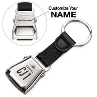 Thumbnail for Cessna Citation CJ1+ - Seat Belt Key Chain - Heritage + Name - Black