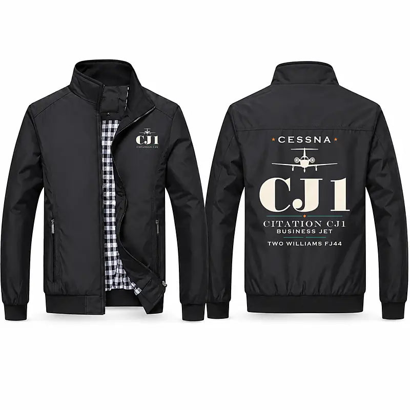 Cessna Citation CJ1+ Stylish Jackets - Stand Collar - Heritage - Black