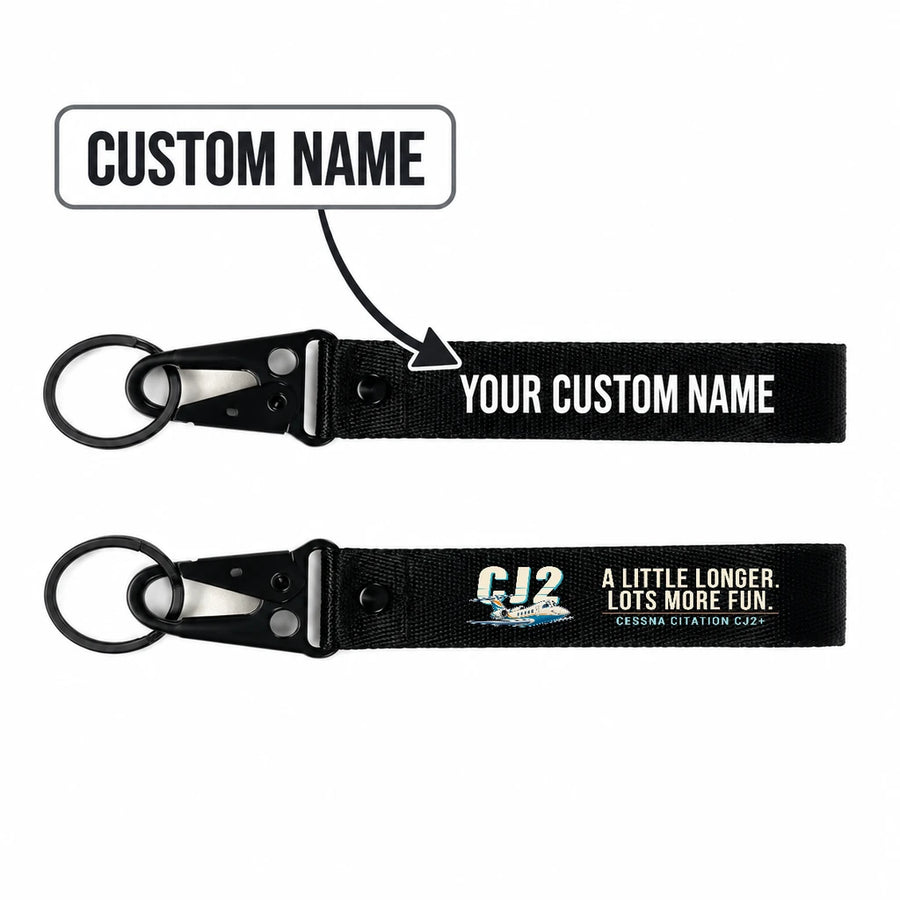Cessna Citation CJ2+ Hawk-Shaped Key Chains - Black - Cartoon - Personalized