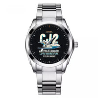 Thumbnail for Cessna Citation CJ2+ - Cartoon + Name - Stainless Steel Band - For Men