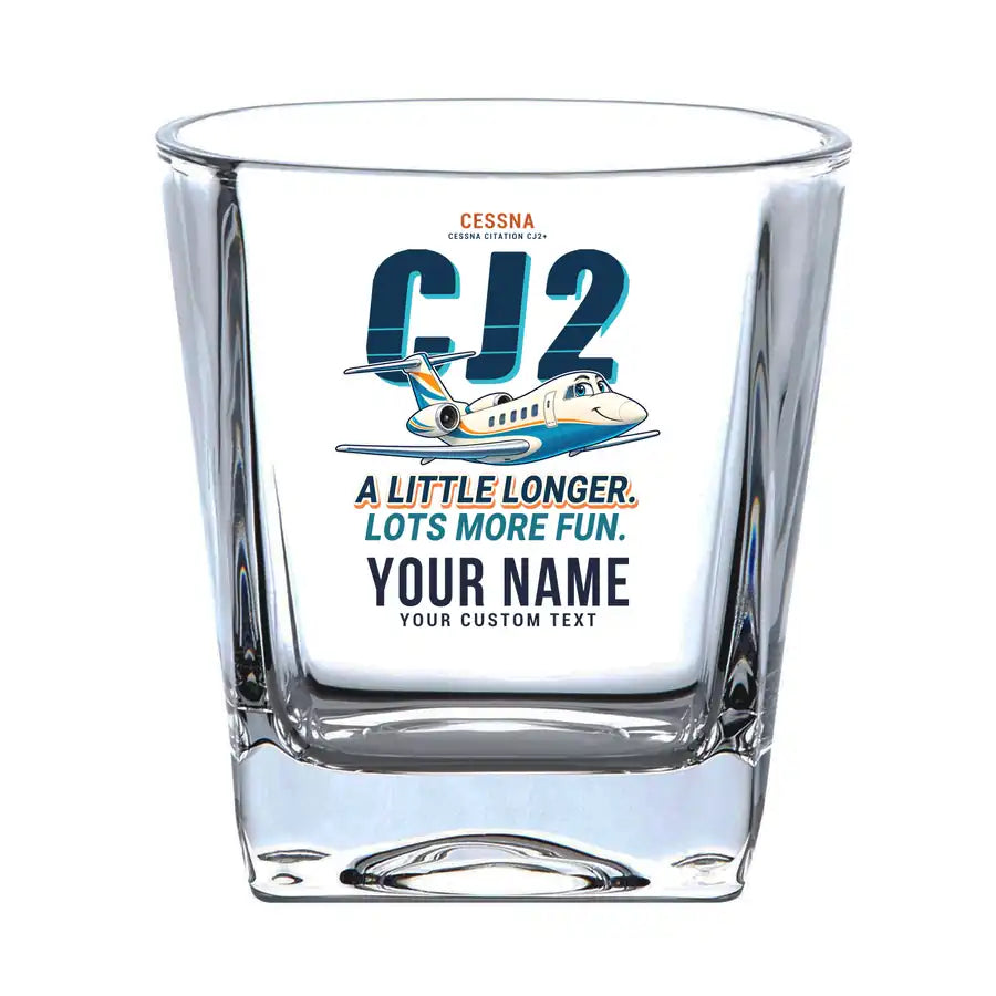 Cessna Citation CJ2+ - Cartoon + Name - Whiskey Glass