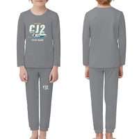 Thumbnail for Cessna Citation CJ2+ - Children Pajamas - Cartoon Chest + Name - Gray