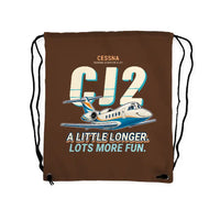 Thumbnail for Cessna Citation CJ2+ - Drawstring Bag - Cartoon - Brown