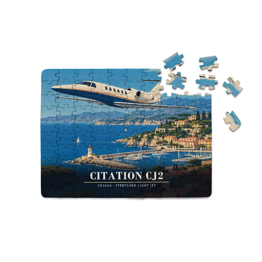 Cessna Citation CJ2+ - Horizontal + Text - Canvas Puzzle