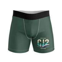 Thumbnail for Cessna Citation CJ2+ - Men Boxers - Original + Name - Dark Green
