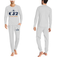 Thumbnail for Cessna Citation CJ2+ - Men Pajamas - Heritage Chest + Name - Light Gray
