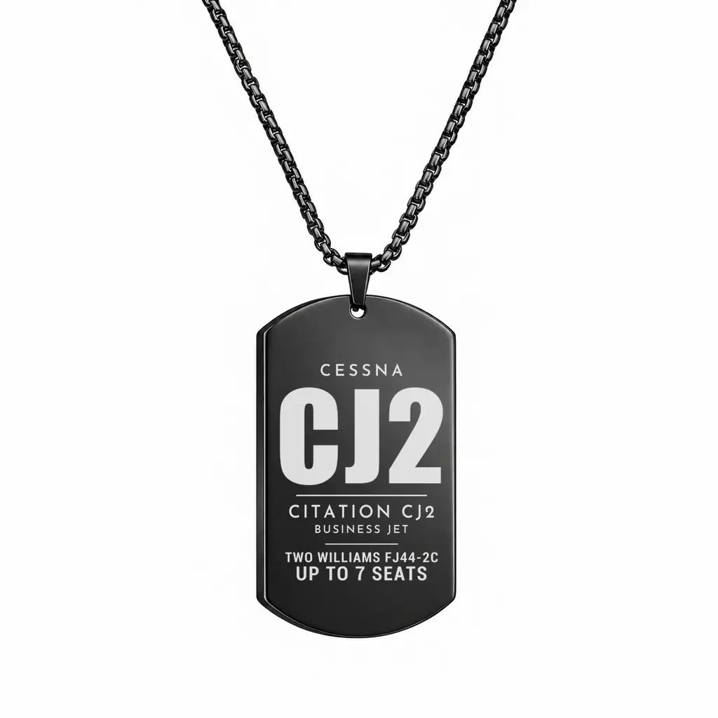 Cessna Citation CJ2+ - Necklace - Tag - Black