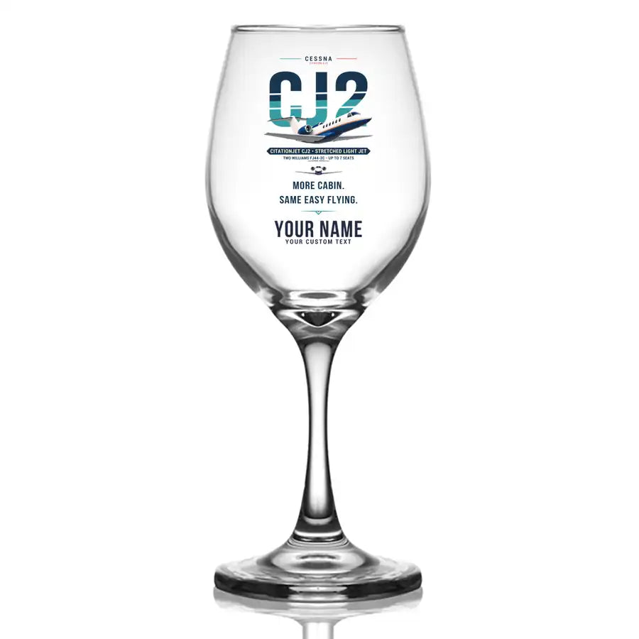 Cessna Citation CJ2+ - Original + Name - Wine Glass