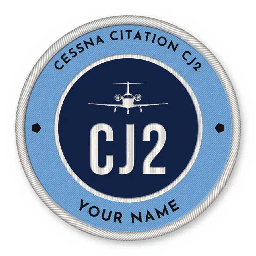 Cessna Citation CJ2+ Patches - Circle + Name - Sky Navy