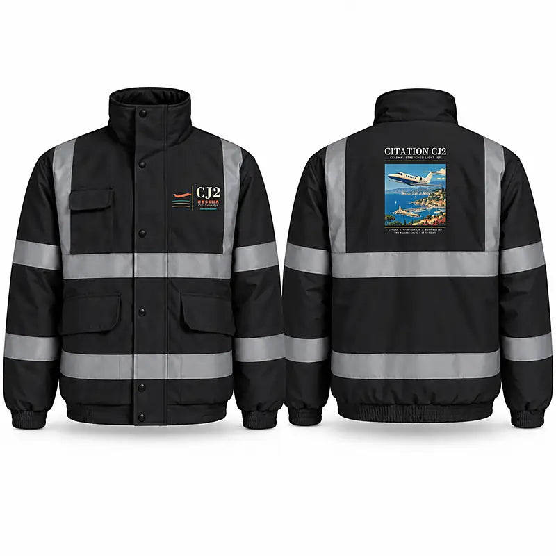 Cessna Citation CJ2+ Reflective Winter Jackets - Poster - Black