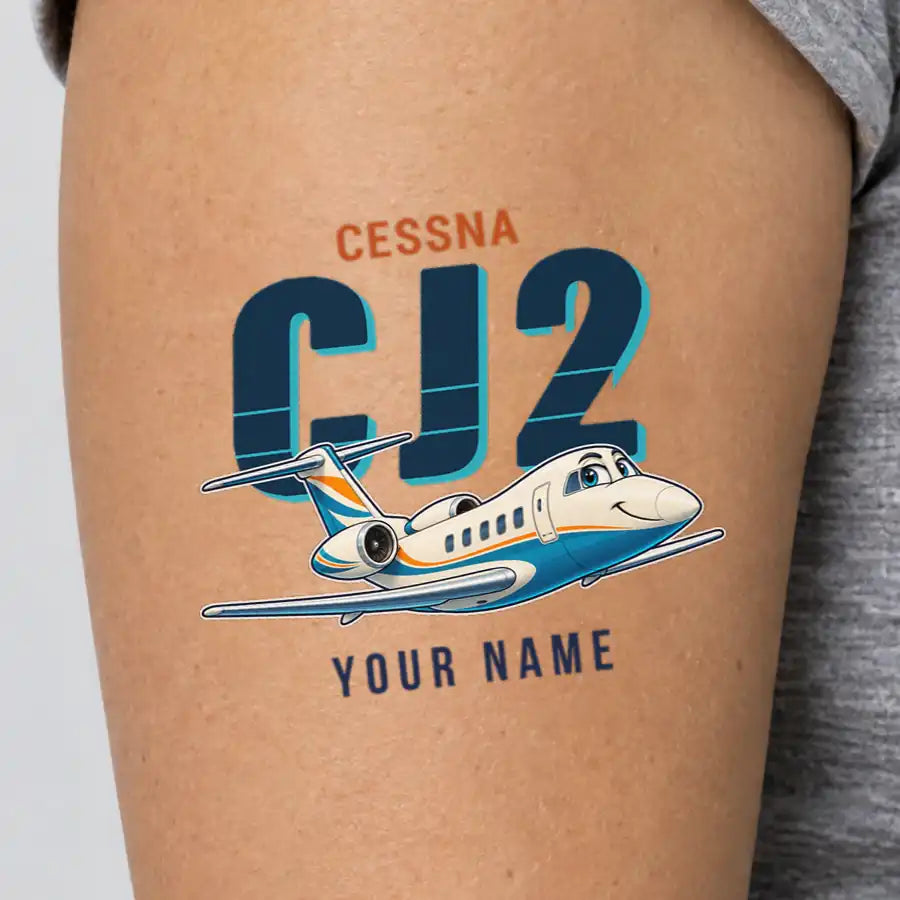 Cessna Citation CJ2+ - Tattoo - Cartoon + Name