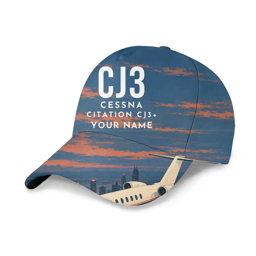 Cessna Citation CJ3+ 3D All-Over Print Clothing - Cap - 3D + Name