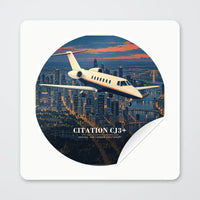 Thumbnail for Cessna Citation CJ3+ - 3D - Circle Sticker - Peel