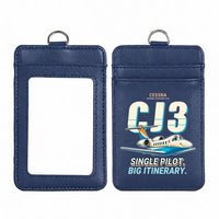 Thumbnail for Cessna Citation CJ3+ - Cartoon - ID Card Holder - Navy Blue