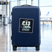 Thumbnail for Cessna Citation CJ3+ - Cartoon - Square Sticker - Suitcase