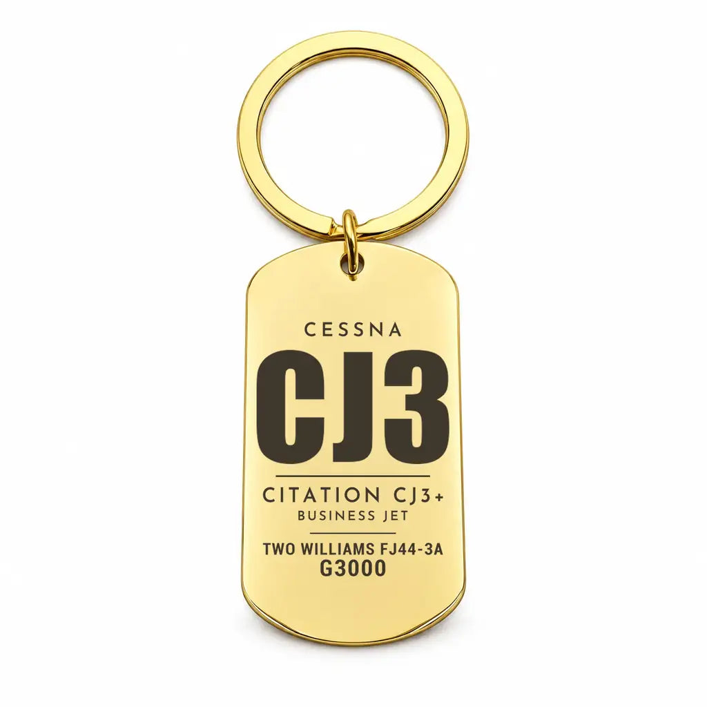 Cessna Citation CJ3+ - Key Chain - Tag - Gold