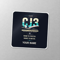 Thumbnail for Cessna Citation CJ3+ - Original + Name - Square Sticker - Close-up