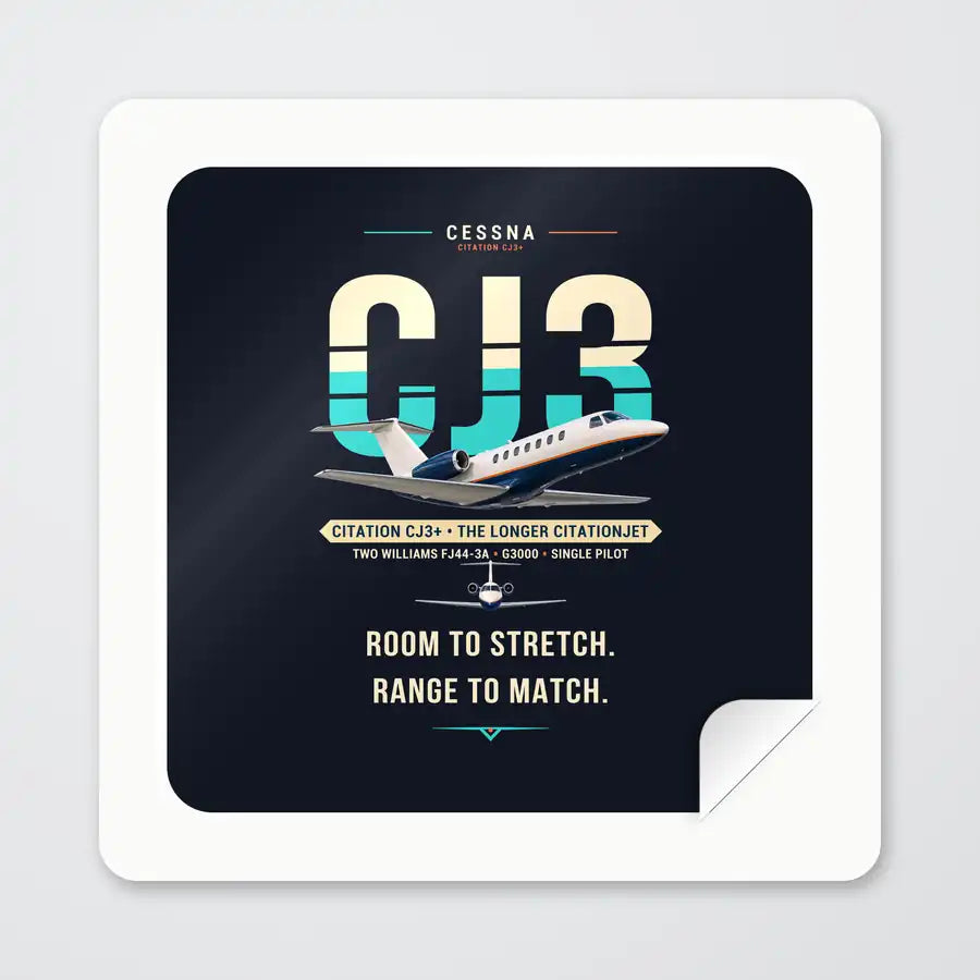 Cessna Citation CJ3+ - Original - Square Sticker - Peel