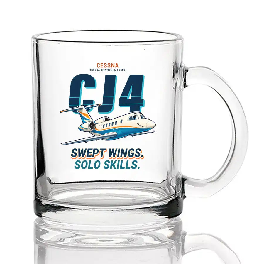 Cessna Citation CJ4 Gen2 - Cartoon - Coffee & Tea Glass