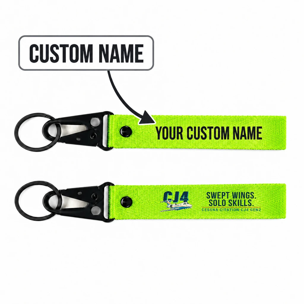 Cessna Citation CJ4 Gen2 Hawk-Shaped Key Chains - Light Green - Cartoon - Personalized