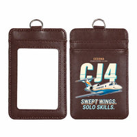 Thumbnail for Cessna Citation CJ4 Gen2 - Cartoon - ID Card Holder - Dark Brown