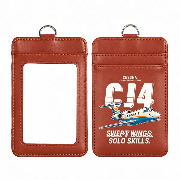 Cessna Citation CJ4 Gen2 - Cartoon - ID Card Holder - Light Brown
