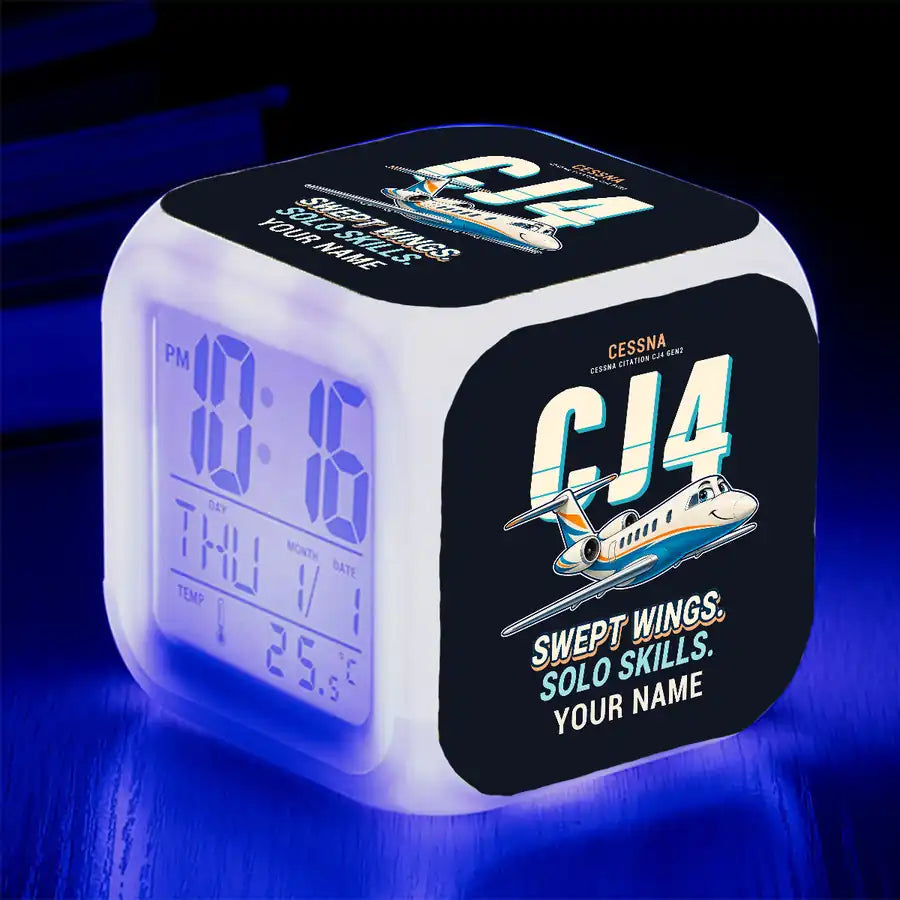 Cessna Citation CJ4 Gen2 - Cartoon + Name - Alarm Clock