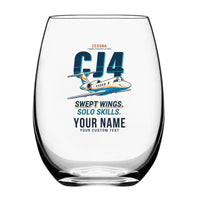 Thumbnail for Cessna Citation CJ4 Gen2 - Cartoon + Name - Water & Drink Glass