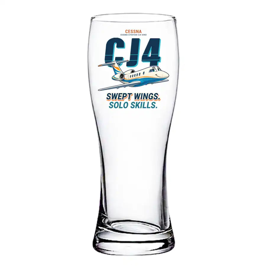 Cessna Citation CJ4 Gen2 - Cartoon - Pilsner Beer Glass