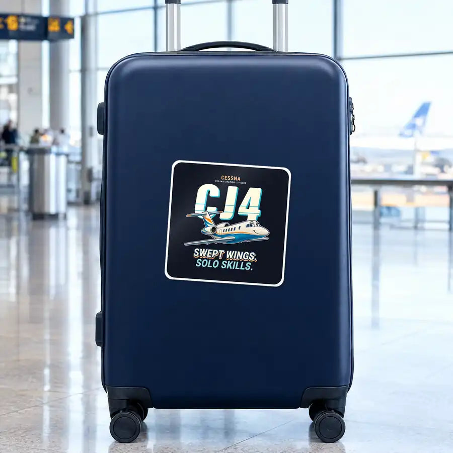 Cessna Citation CJ4 Gen2 - Cartoon - Square Sticker - Suitcase