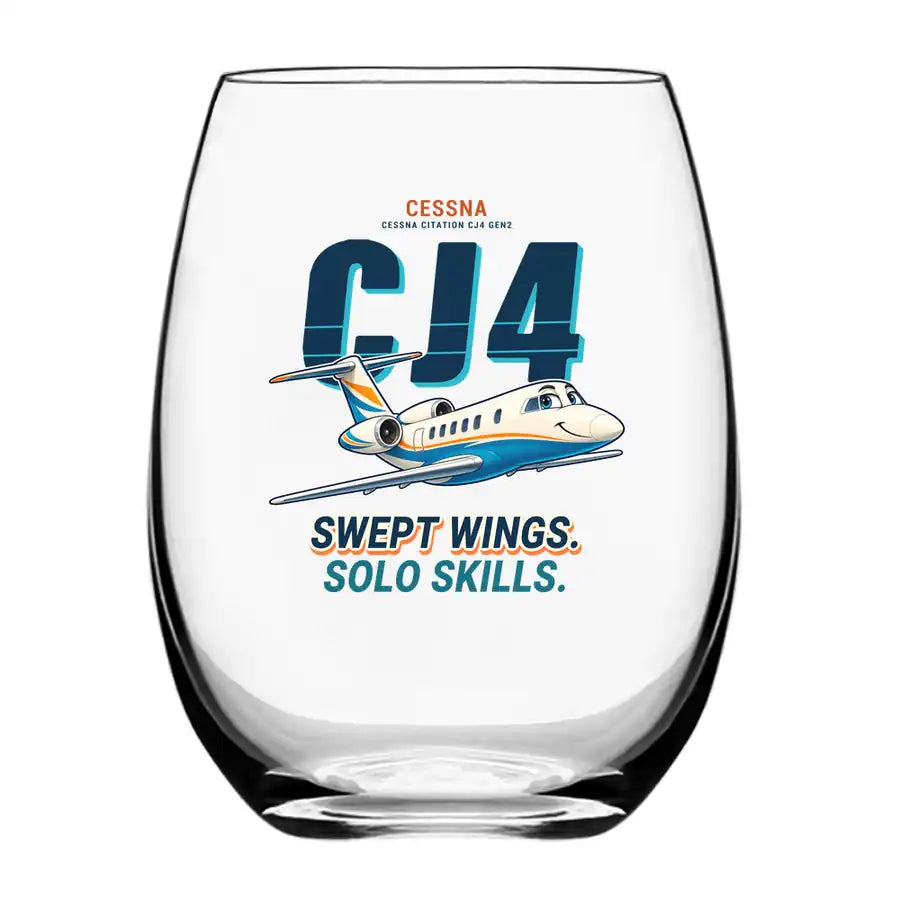 Cessna Citation CJ4 Gen2 - Cartoon - Water & Drink Glass